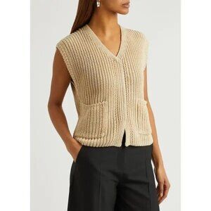 TOTEME ! chunky-knit linen-blend vest (L)